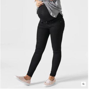BLANQI Denim Maternity Belly Support Skinny Jeans Black Clean Wash Size 10